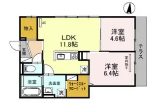 ハーティ菱屋西【101号室】の間取り