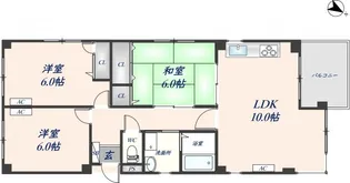 ヴェナビスタ石切【301号室】の間取り