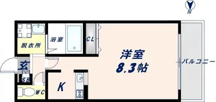メルベーユ高井田【103号室】の間取り