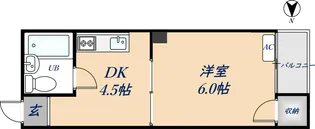 1DKの間取り画像