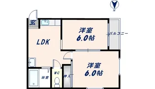ニッコーハイツ【1A号室】の間取り