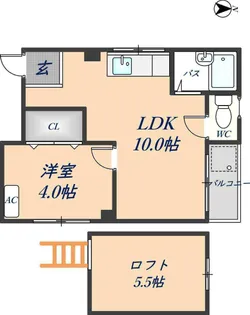 アミニティビッグワン【4階】の間取り