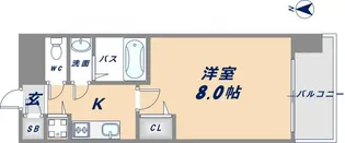 メゾン・ド・ヴィレ深江【409号室】の間取り
