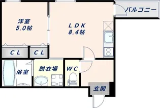 フジパレスJR長瀬【103号室】の間取り