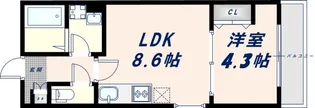 大阪府東大阪市友井4丁目【アパート】の間取り
