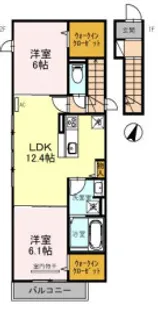 2LDKの間取り画像