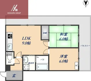 エステート野崎【6階】の間取り