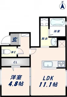ボンスヴニール B棟【102号室】の間取り