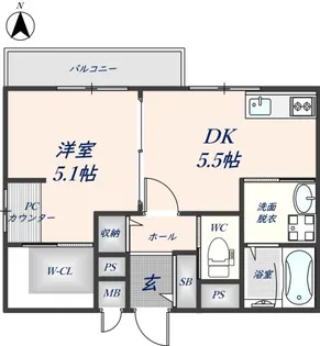 Groth Coat Wakaeiwata【1階】の間取り