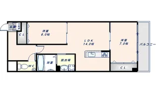 アーク八戸ノ里【6階】の間取り