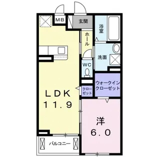 クレール・ド・ルナ【3階】の間取り