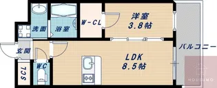 エスリード江坂アルテリア【6階】の間取り
