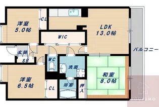 サンライズコート緑地公園A棟【1階】の間取り