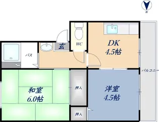 高安グリーンハイツ【204号室】の間取り