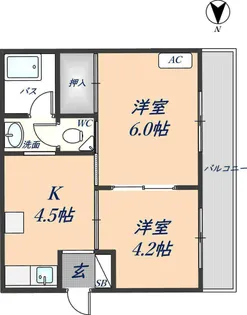 久宝寺ハイツ【301号室】の間取り