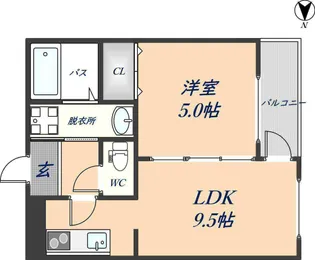 フジパレス額田町【203号室】の間取り