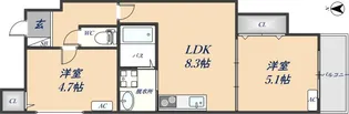 荒本フラワーレジデンス【2階】の間取り