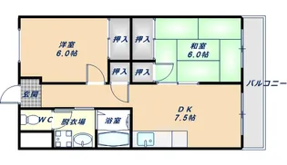 ハビタ横沼【202号室】の間取り