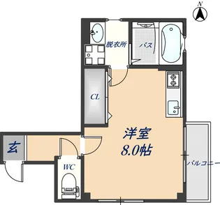 プチコート八尾本町【1階】の間取り