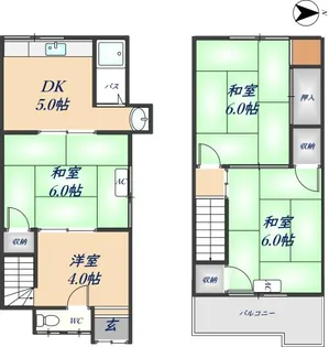 大阪府東大阪市末広町【一戸建】の間取り