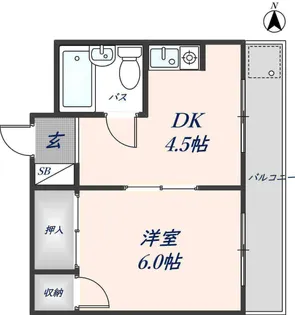エスポワール高安【206号室】の間取り