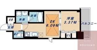 江坂プライマリーワン【9階】の間取り