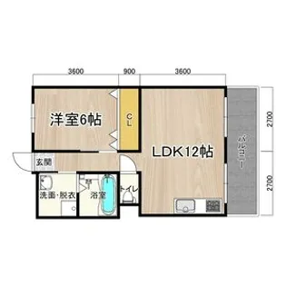 第1マンション寺直【9階】の間取り