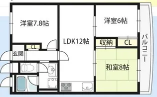 アパルトマン北千里 【705号室】の間取り