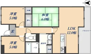 住道ファーストハイツ【501号室】の間取り