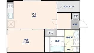 ハーモニーテラス巽【2階】の間取り