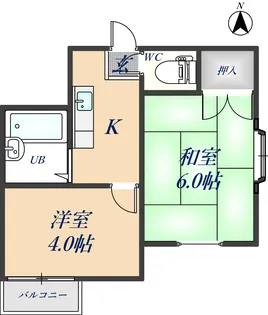 アビタシオン三箇【403号室】の間取り