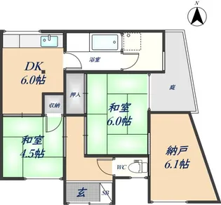 大阪府東大阪市喜里川町【一戸建】の間取り