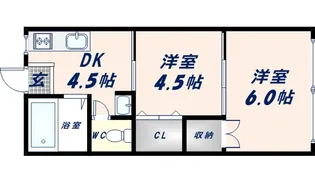大阪府東大阪市下小阪3丁目【マンション】の間取り