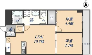 ウィンドヒル住道【3階】の間取り