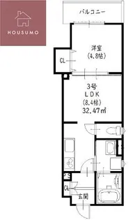 ピレーネ諸福【203号室】の間取り