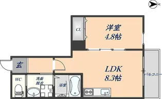 ESCALA四條畷【101号室】の間取り