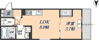 D porta Trapa【303号室】の間取り