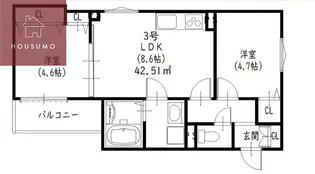 クリエオーレ津の辺町Ⅱ【3階】の間取り