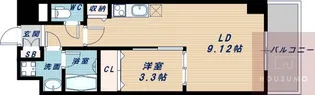 ルミネソレイユ江坂【201号室】の間取り