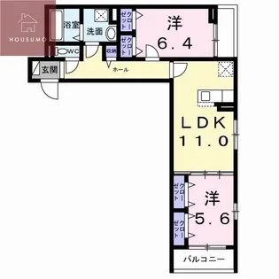 大阪府八尾市八尾木2丁目【アパート】の間取り