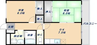 大阪府八尾市旭ケ丘4丁目【マンション】の間取り