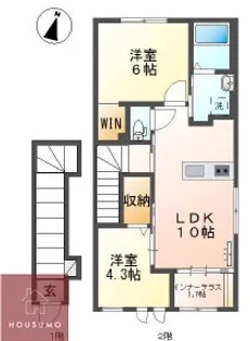ジェシー【202号室】の間取り