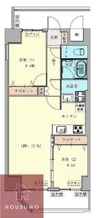 グリュックメゾンF豊中XV【305号室】の間取り