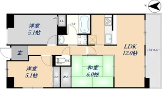 プランテーム吉田【402号室】の間取り
