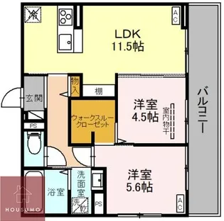 ラ・パーチェ江坂 Ⅱ【201号室】の間取り