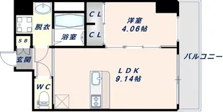 大阪府東大阪市長栄寺【マンション】の間取り