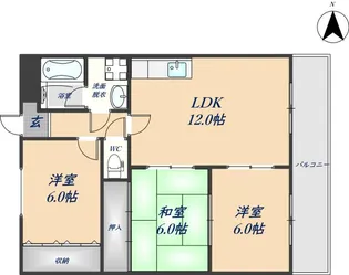 パストラル住道【3階】の間取り