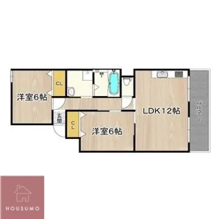 第1マンション寺直【607号室】の間取り