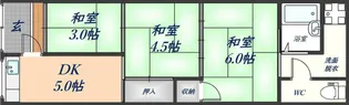 大阪府東大阪市松原1丁目【テラスハウス】の間取り
