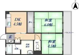 2DKの間取り画像
